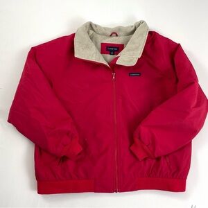 Vintage Lands End 90s Unisex Red Squall Jacket Coat Large